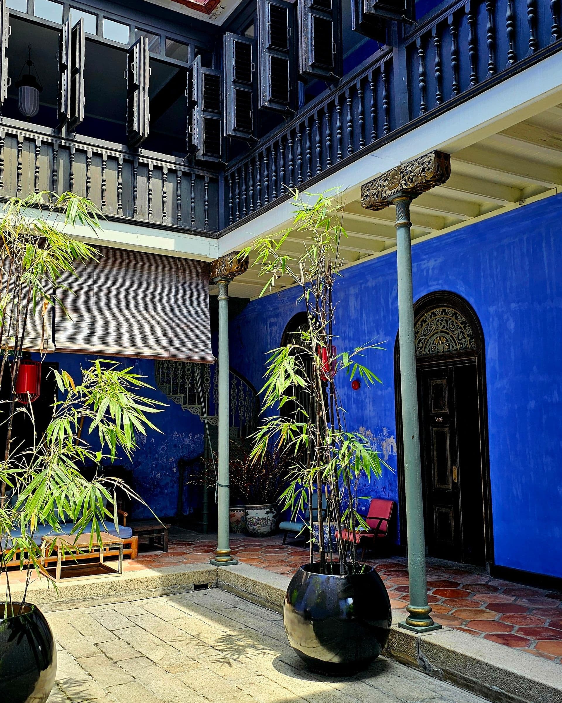 Ornate Chinese and European detailing inside the Cheong Fatt Tze Mansion
