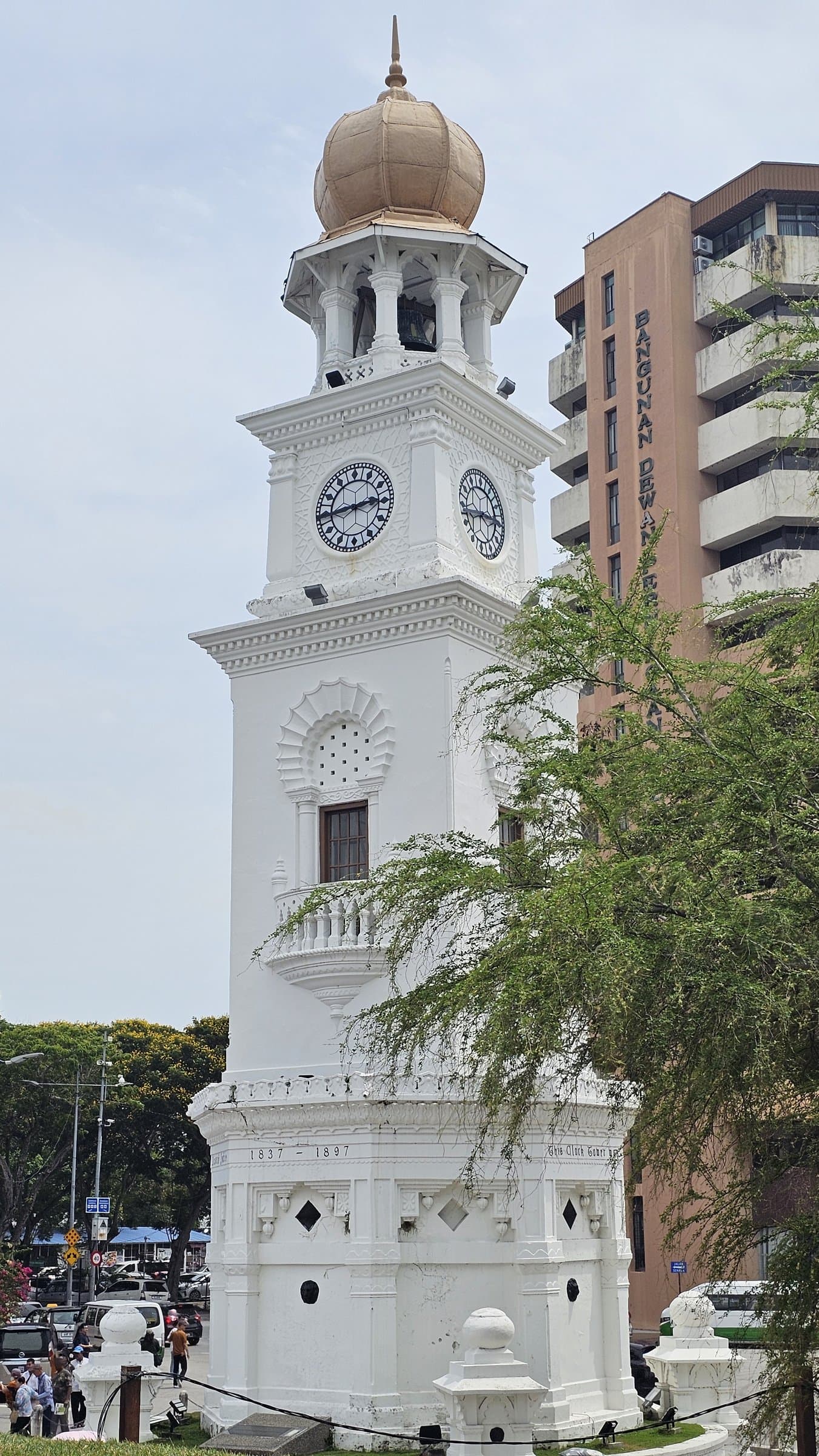 The Queen Victoria Memorial Clock Tower on the Esplanade in George Town